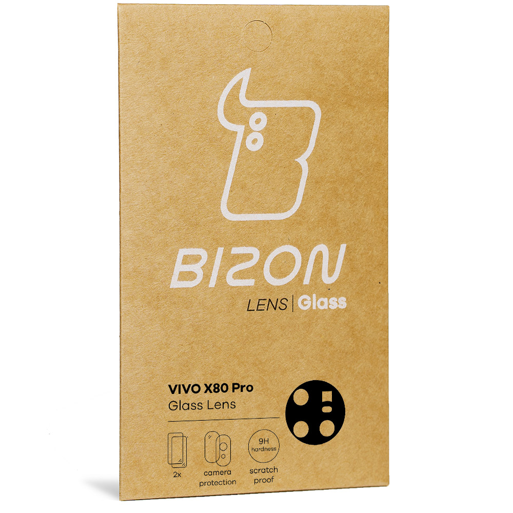 Szkło na aparat dla Vivo X80 Pro Bizon Glass Silk Lens, 2 sztuki.